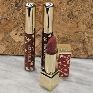Estee lauder lipstick lipgloss Red, Plum